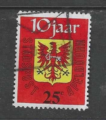 1980 stadspost Apeldoorn 10 jr - Adelaar zegel 25ct, Verzenden, Na 1940, Gestempeld