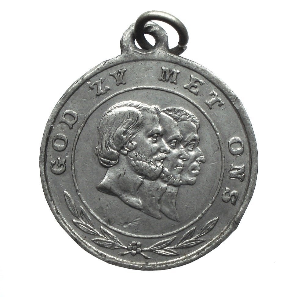 Nederland penning herdenking 50 jaar onafh. 1863 (zeldzaam), Ophalen of Verzenden, Overige materialen, Nederland