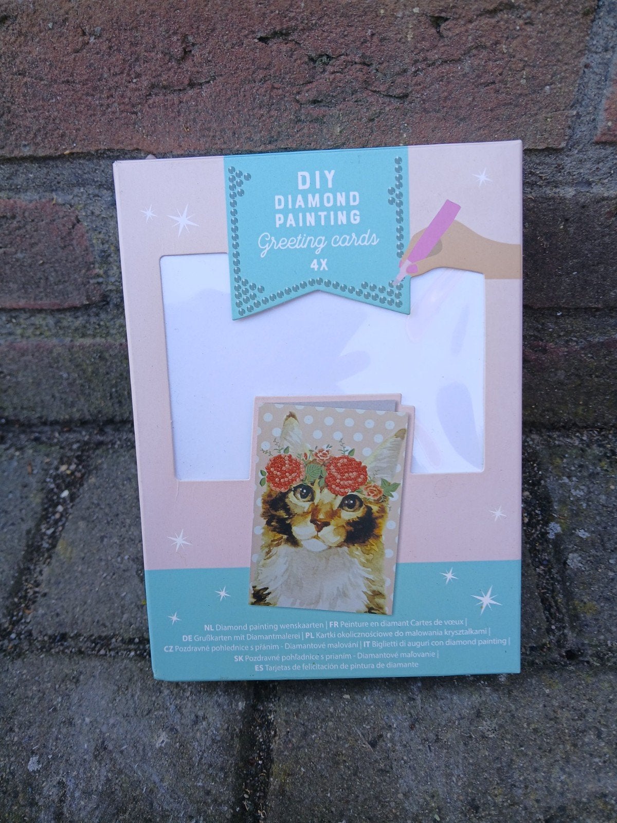 DIY Diamond Painting Wenskaarten Katten 4x, Nieuw, Meerkleurig, Ophalen of Verzenden, Papier of Karton