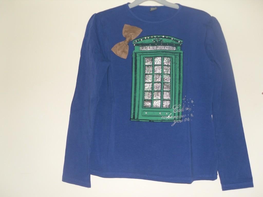 Nieuwstaat longsleeve blauw mt 152 (box 8), Verzenden, Zo goed als nieuw, Meisje, Shirt of Longsleeve