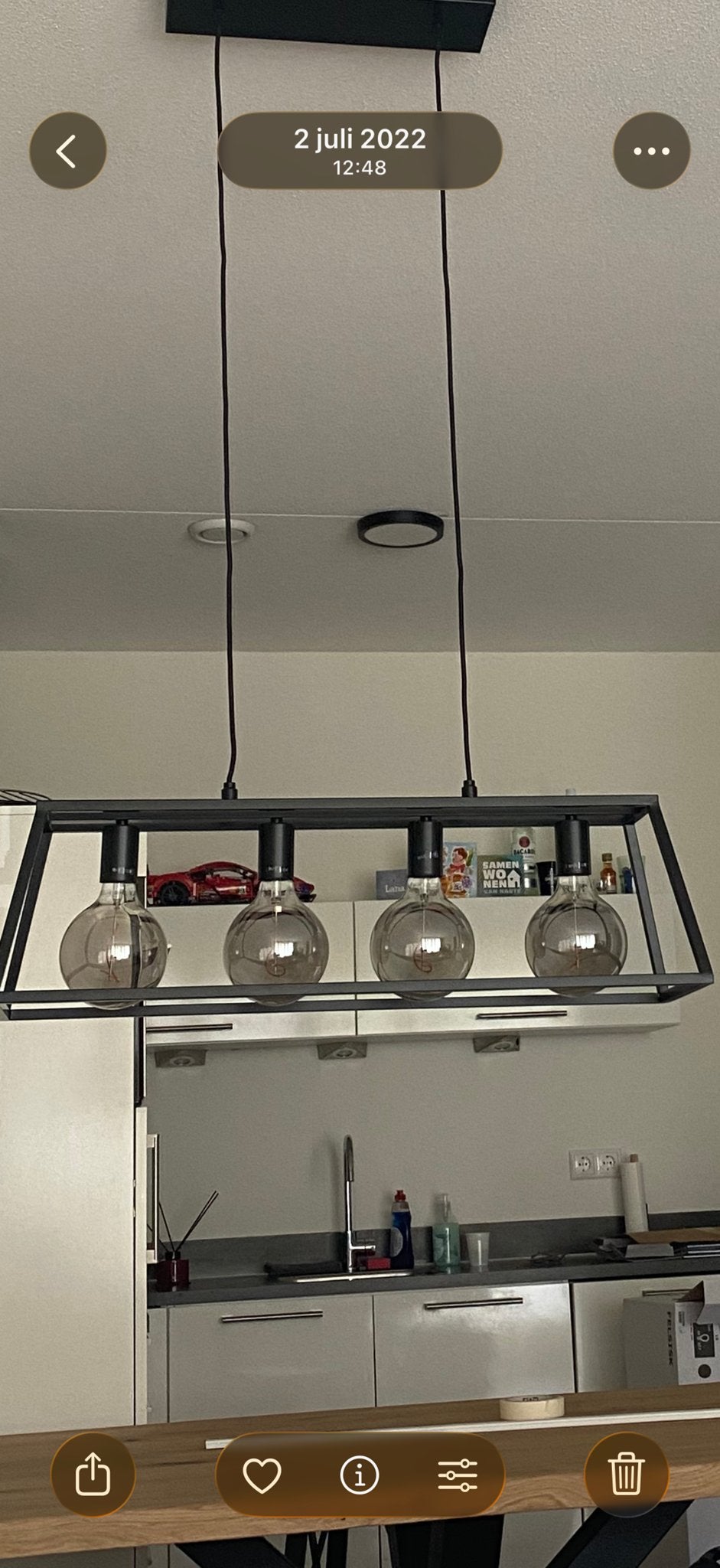 Zwarte IKEA Plafondlamp - Modern Design, Ophalen, Gebruikt, Modern, Zwart