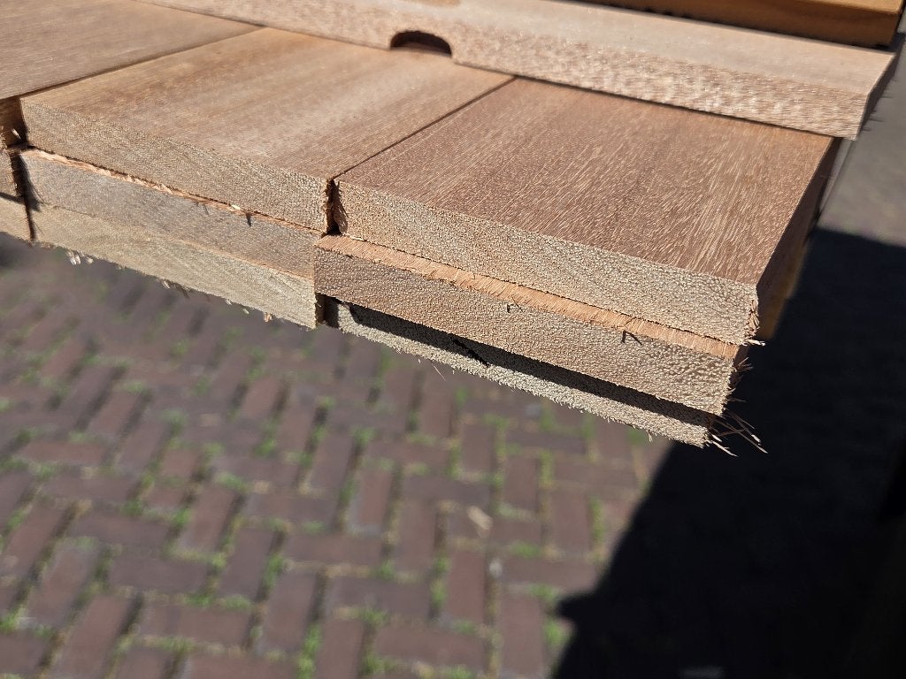 Meranti planken - geschaafd 1.2x9.0 cm - nr: HP60, Ophalen, Planken, Nieuw, Hardhout
