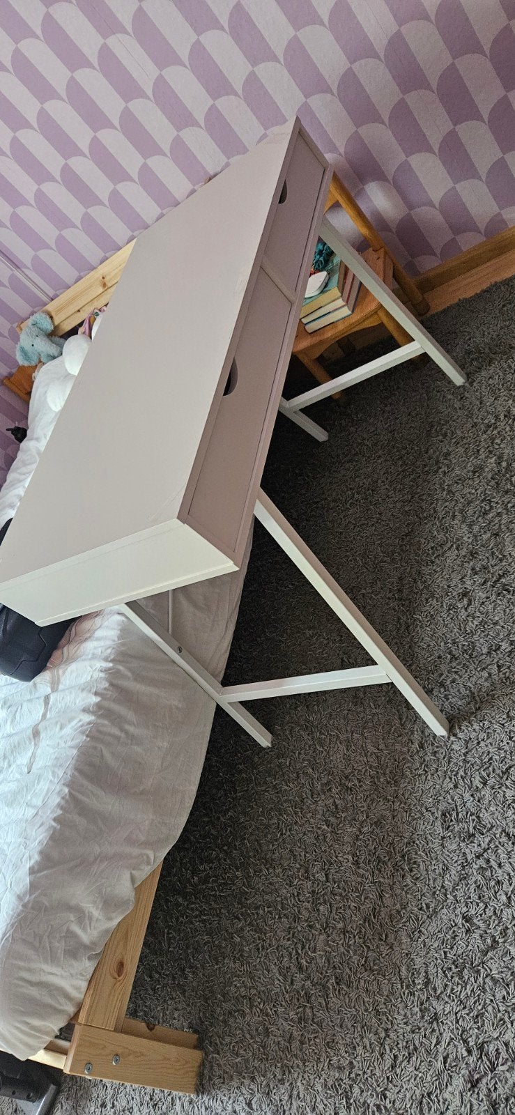 Bureau wit, Ophalen, Gebruikt, 48 cm, Hout