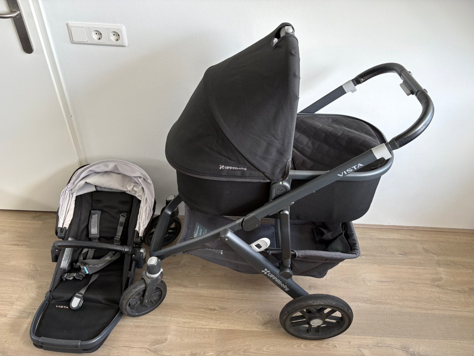 UppaBaby Vista V2 kinderwagen met reiswieg en zitje, Kinderen en Baby's, Kinderwagens en Combinaties, Gebruikt, Combiwagen, Met reiswieg