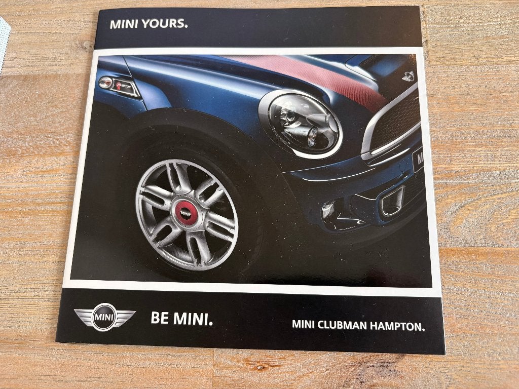 MINI brochure folder R56 2012 incl Clubman Hampton, Ophalen of Verzenden, Zo goed als nieuw, MINI Nederland, Overige merken
