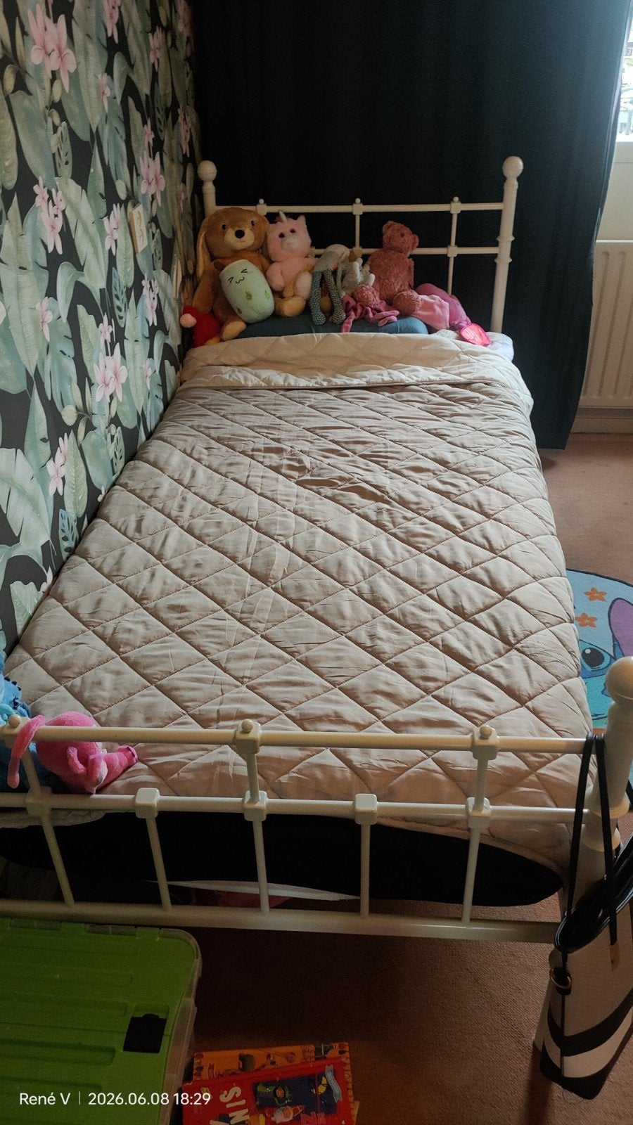 Net 1 persoons bed met lattenbodem en matras, Huis en Inrichting, Ophalen, Gebruikt, 90 cm, Eenpersoons