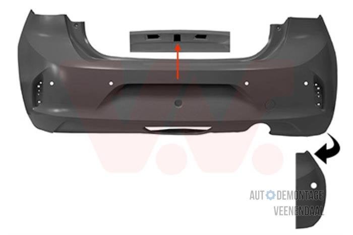 Achterbumper van een Opel Corsa, -, -, Opel, Nieuw