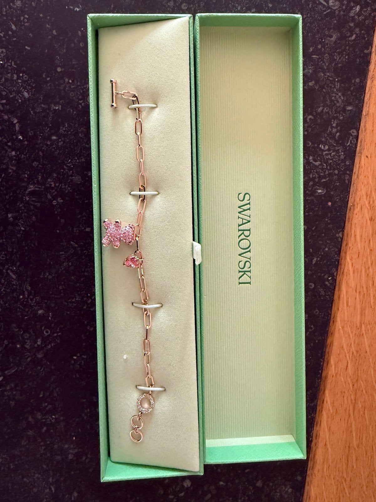 Swarovski Teddy armband 18kt roségoud Roze, Ophalen of Verzenden, Zo goed als nieuw, Staal