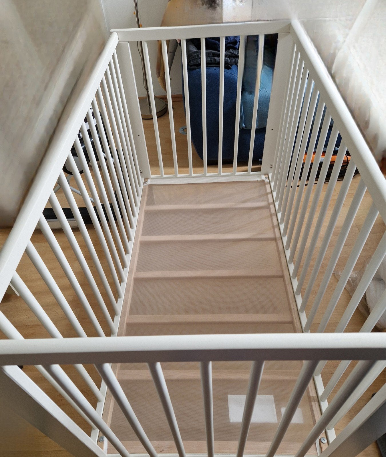 IKEA babybedje 120x60 cm met matras en laken, Verzenden, 70 tot 85 cm, Zo goed als nieuw, Minder dan 140 cm
