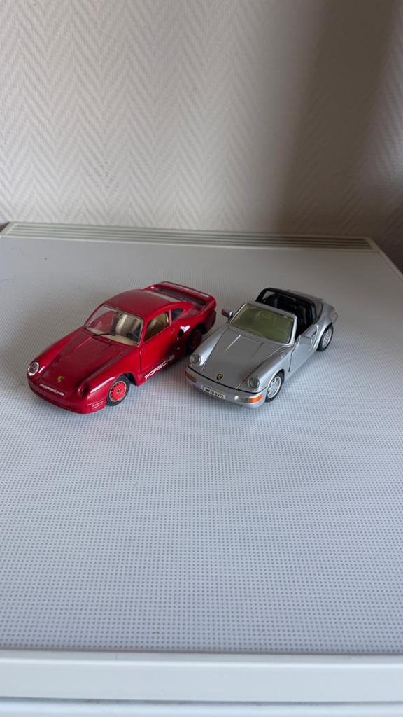 2 metalen Porsche modelauto's met functionele portieren, Ophalen, Gebruikt, Auto, Overige merken