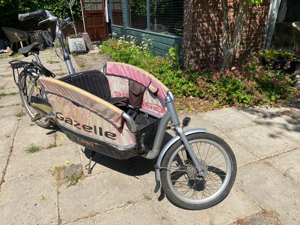 Gazelle Cabby Bakfiets, inklapbaar, Ophalen, Gebruikt, Opvouwbaar, 2 kinderen