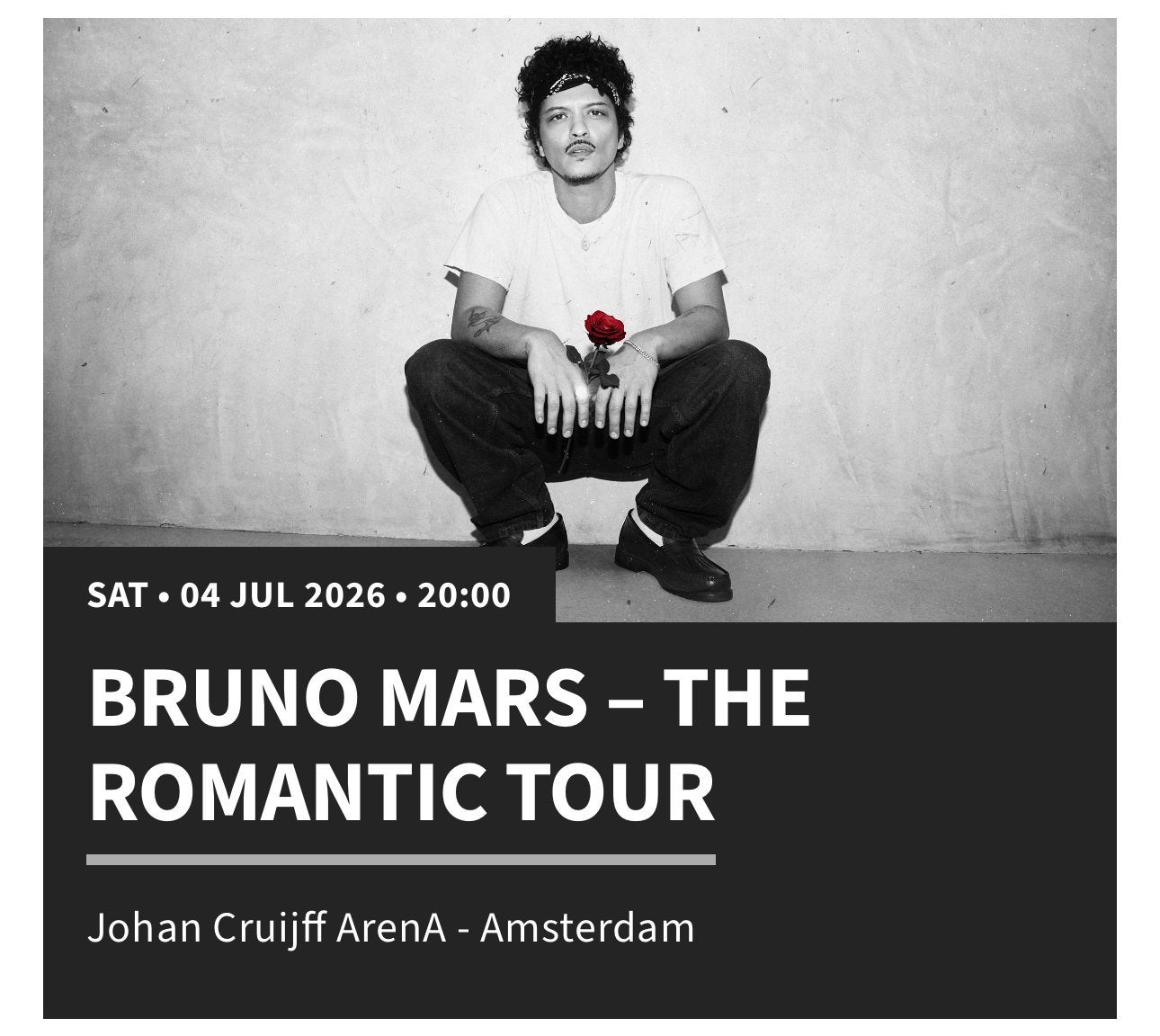 Bruno Mars concert tickets, Twee personen