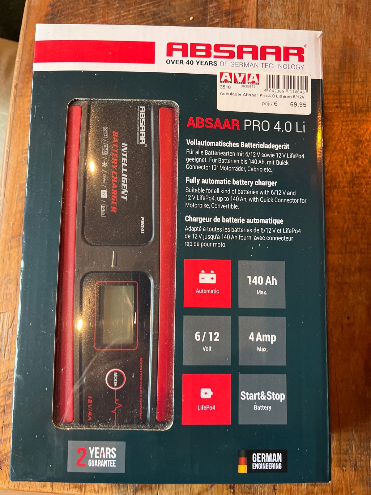 Absaar Acculader Pro 4.0 Li - Nieuwstaat, Nieuw