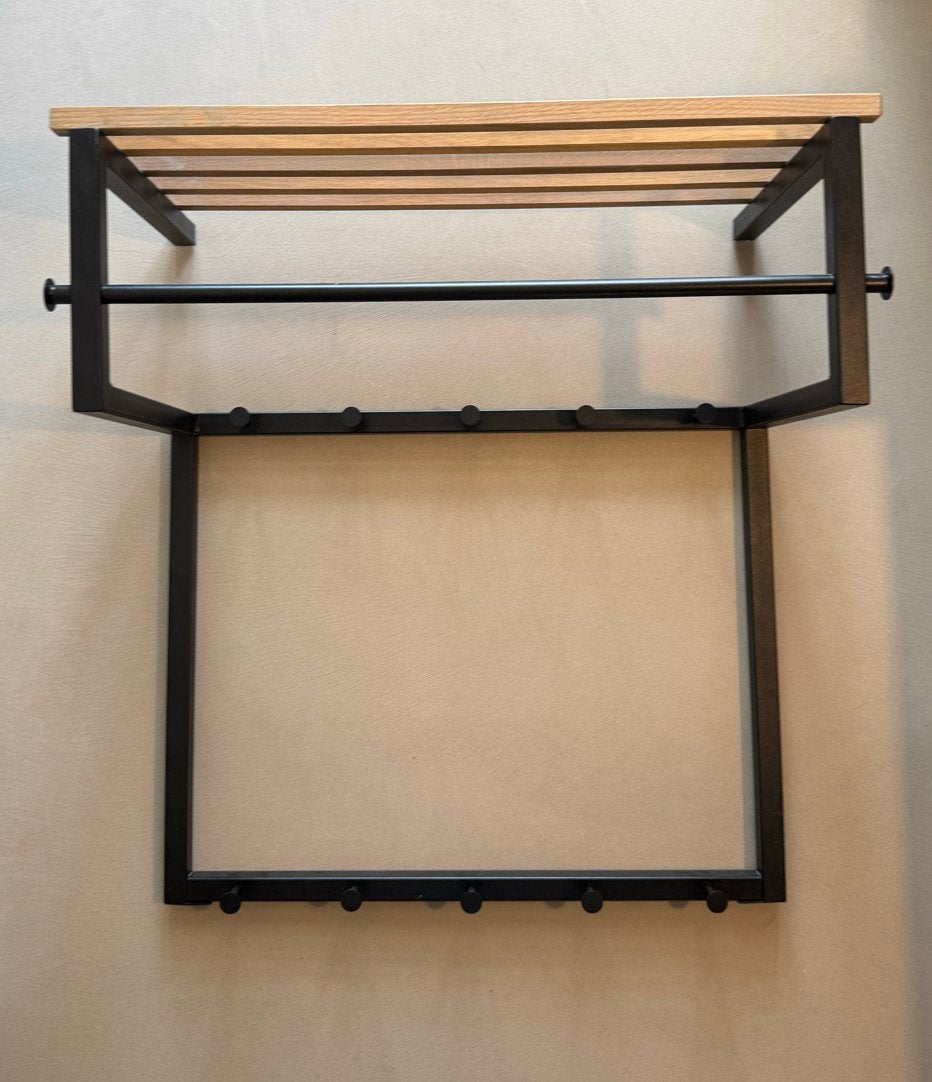 Wandkapstok met houten latten en metalen frame, Huis en Inrichting, Gebruikt, Minder dan 100 cm, Hout, Ophalen