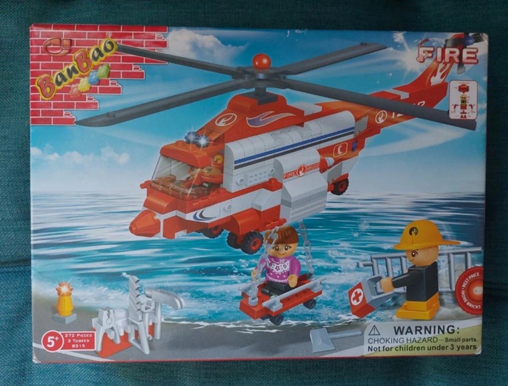 Banbao brandweer helikopter. Nieuw, Ophalen of Verzenden, Nieuw, Lego