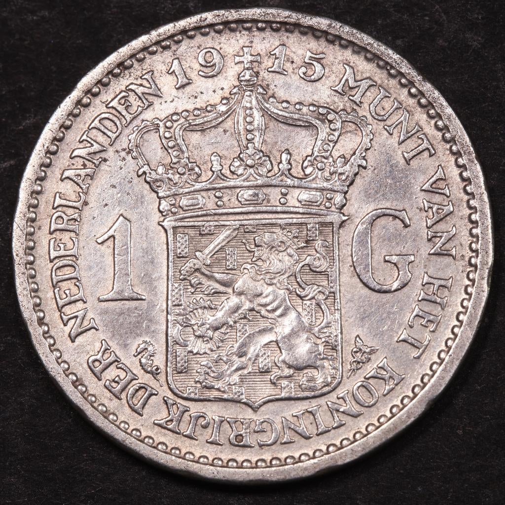 Gulden 1915. Pr., 1 gulden, Zilver, Ophalen of Verzenden, Koningin Wilhelmina