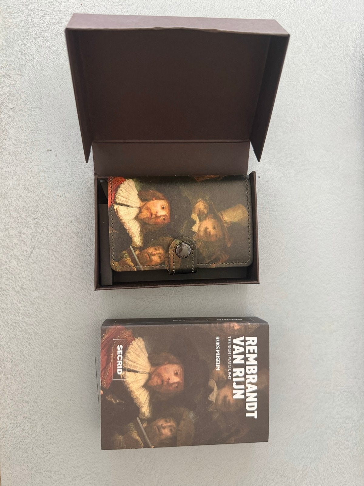 Secrid Miniwallet Rijksmuseum Rembrandt van Rijn, Bruin, Nieuw, Leer, Ophalen