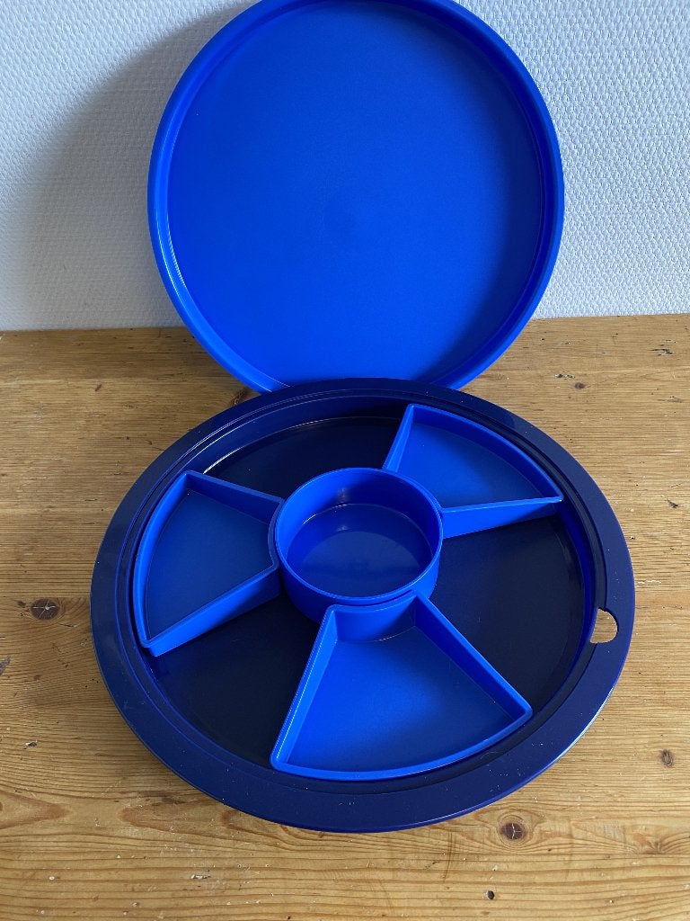 Tupperware Hapjesschaal met losse bakjes en Deksel, Ophalen of Verzenden, Gebruikt, Bak of Kom
