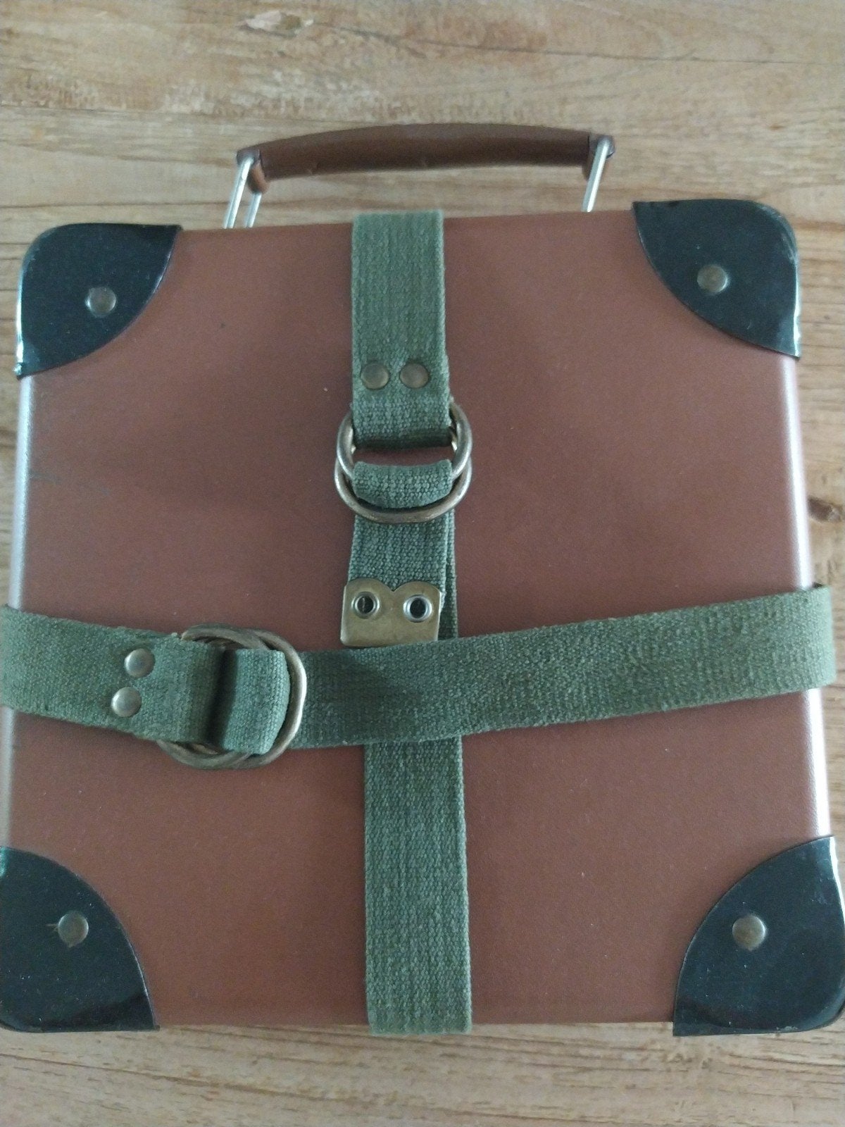 Vintage archiefkoffer 23x23x7 cm, Ophalen of Verzenden, Gebruikt