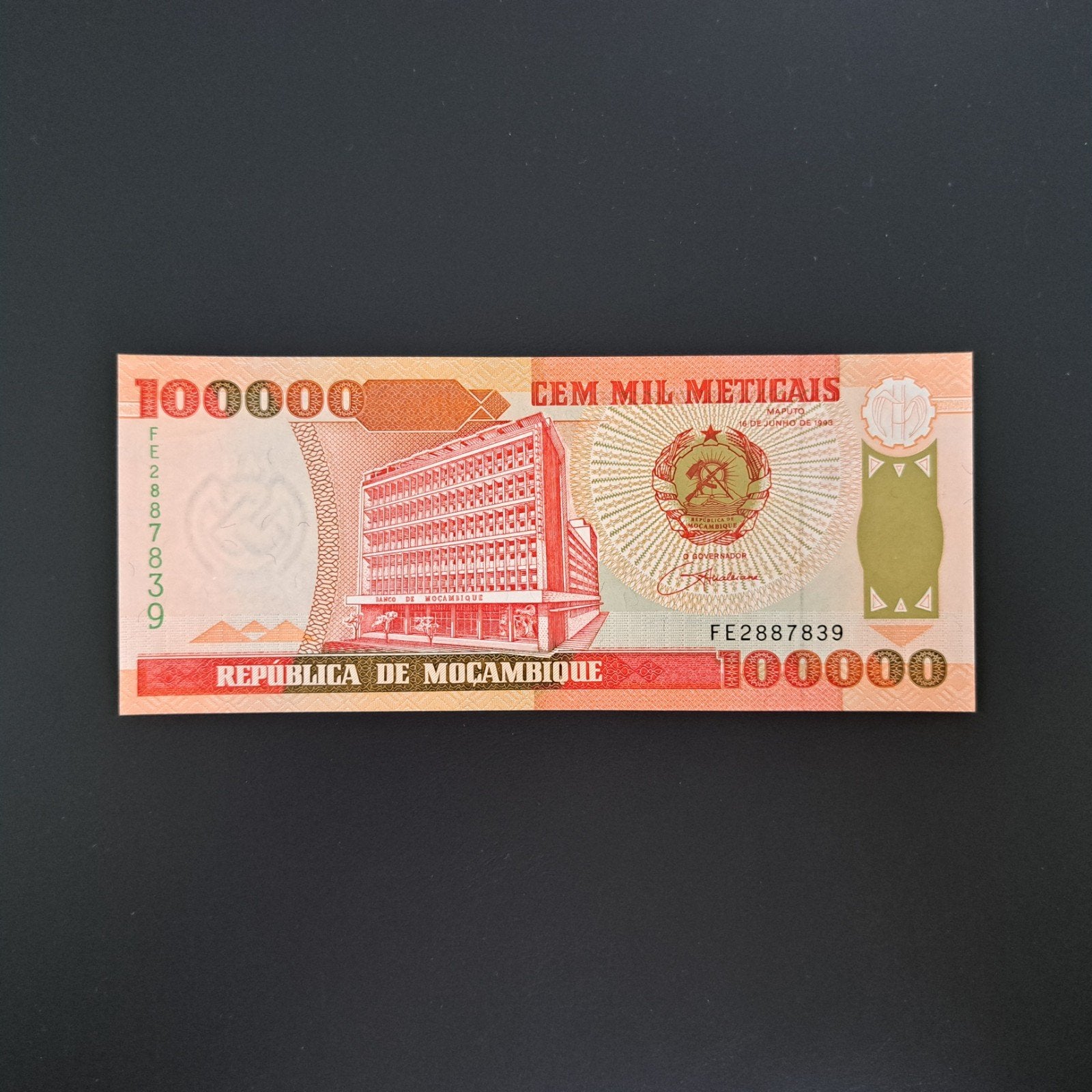 100000 meticais Mozambique #003, Postzegels en Munten, Verzenden, Overige landen, Los biljet