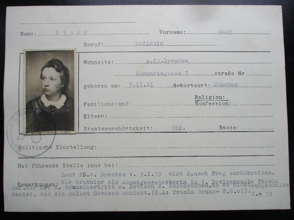 3e Rijk - Gestapo indexkaart - Geldsmokkel, Verzenden, Landmacht, Duitsland, Foto of Poster