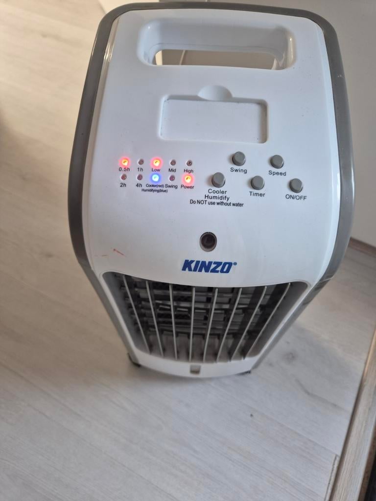 Air cooler van Kinzo met 2 koelelementen gebruikt, Witgoed en Apparatuur, Minder dan 60 m³, Timer, 3 snelheden of meer, Ophalen of Verzenden
