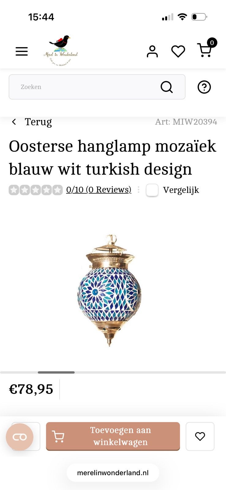 Oosterse hanglamp van Merel in Wonderland, Ophalen of Verzenden, Nieuw