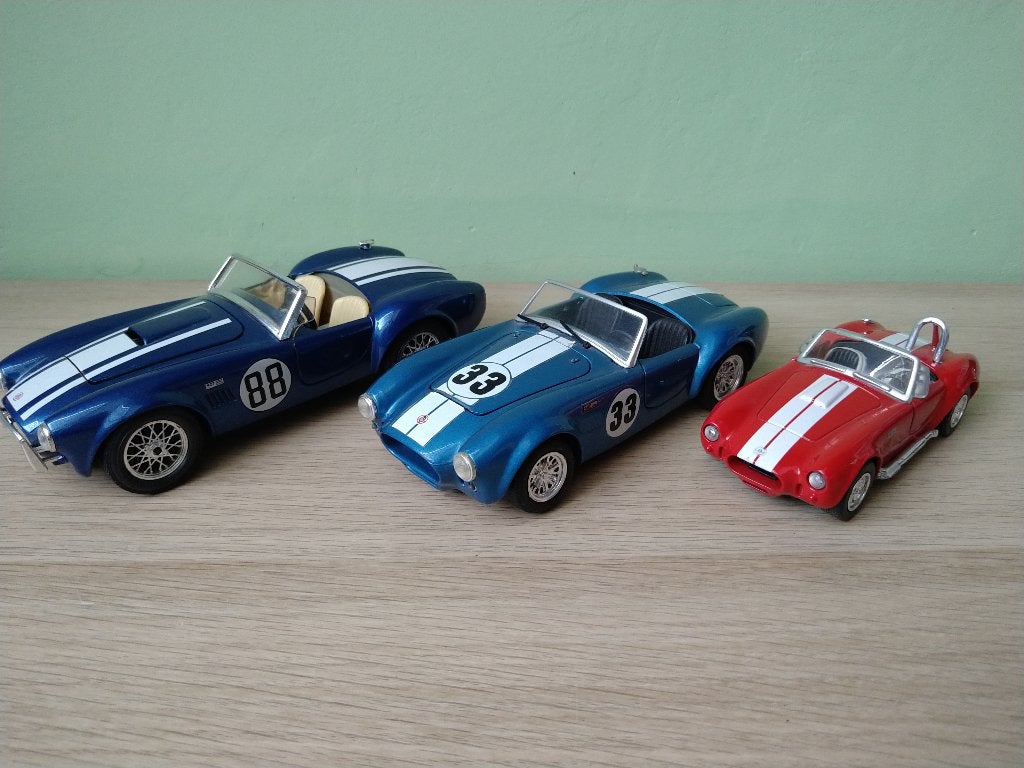 Shelby AC Cobra 427 SC 1x 1:24 1 x 1:25 en 1x 1:43, Ophalen of Verzenden, Zo goed als nieuw, Auto, Overige merken