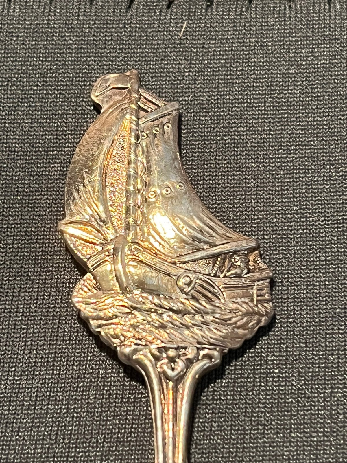 Vintage lepeltje met Zeilboot., Ophalen of Verzenden