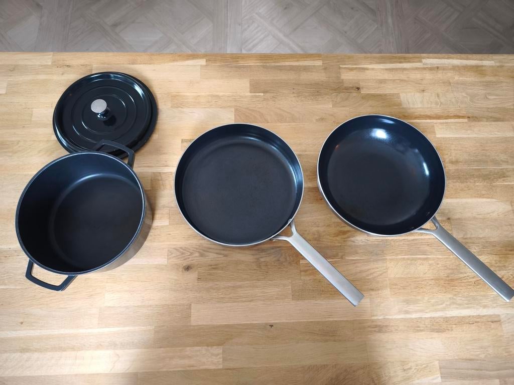 Wokpan, hapjespan en braadpan ROYAL van Kempen & Begeer & AH, Ophalen, Gebruikt, Rvs, Koekenpan of Braadpan