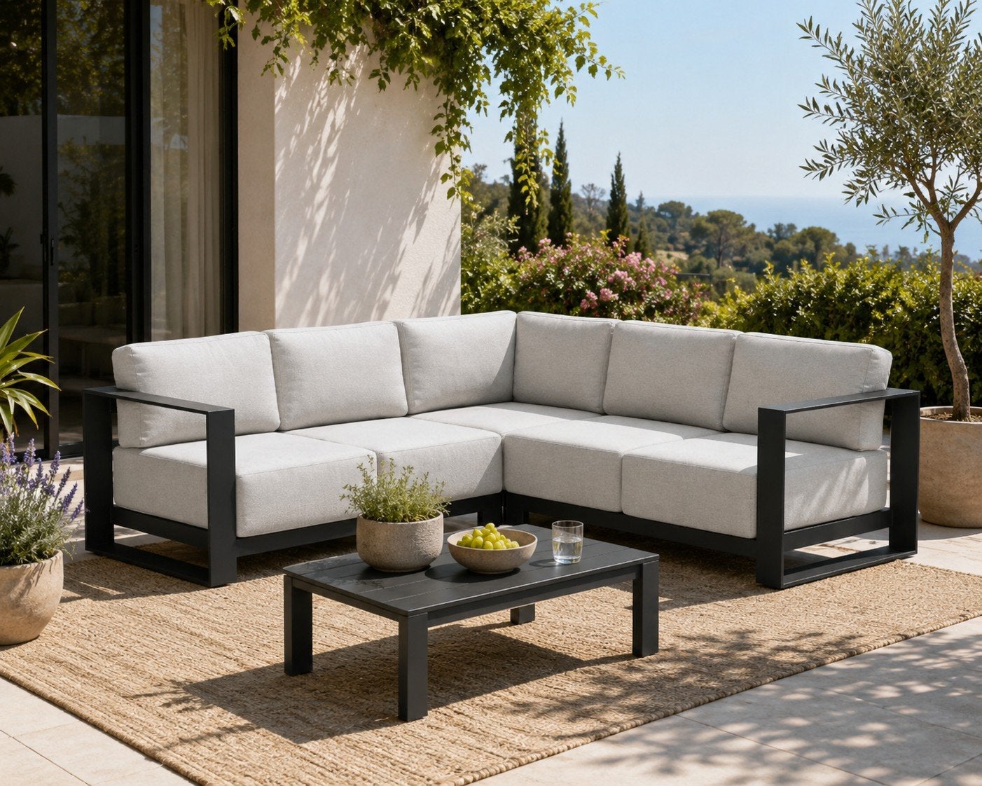 Loungebank nieuw in doos - Aluminium frame met deukje, Ophalen, 5 zitplaatsen, Aluminium, Zo goed als nieuw