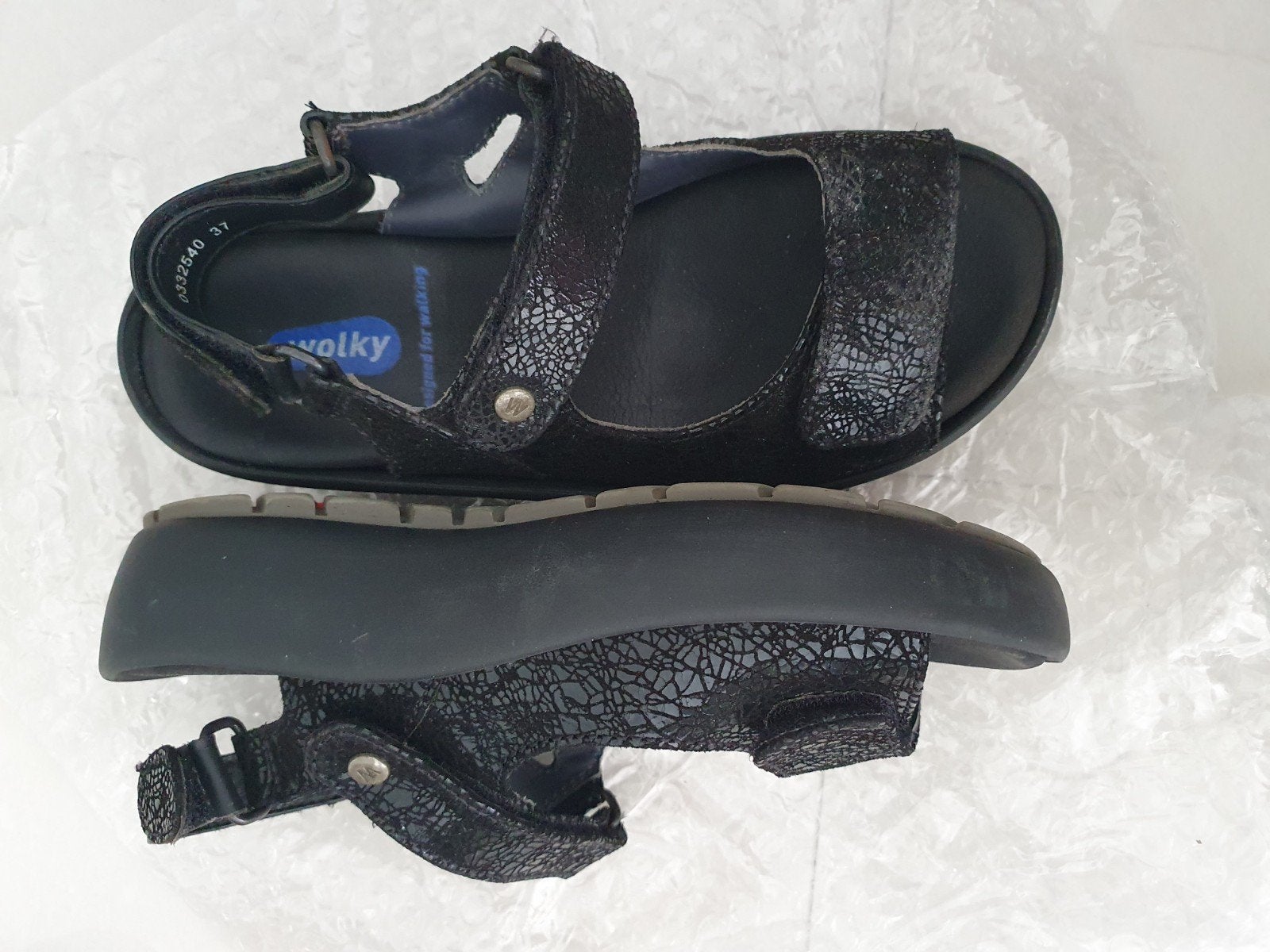 Wolky sandalen zwart maat 37 met uitneembaar voetbed, Wolky, Zwart, Zo goed als nieuw, Sandalen of Muiltjes