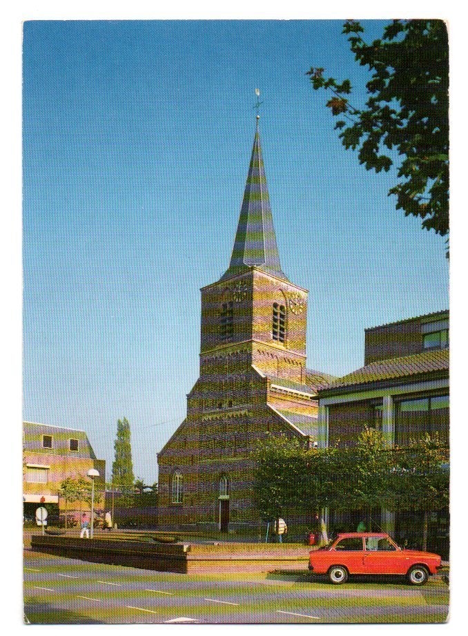 Bennekom Oude Kerk in de Dorpsstraat met DAF, Ophalen of Verzenden, 1960 tot 1980, Ongelopen, Gelderland