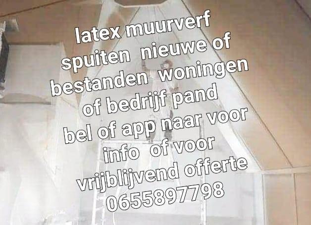 Latex muurverf spuiten, Doe-het-zelf en Verbouw, Verf, Beits en Lak, Ophalen of Verzenden, Nieuw, Wit