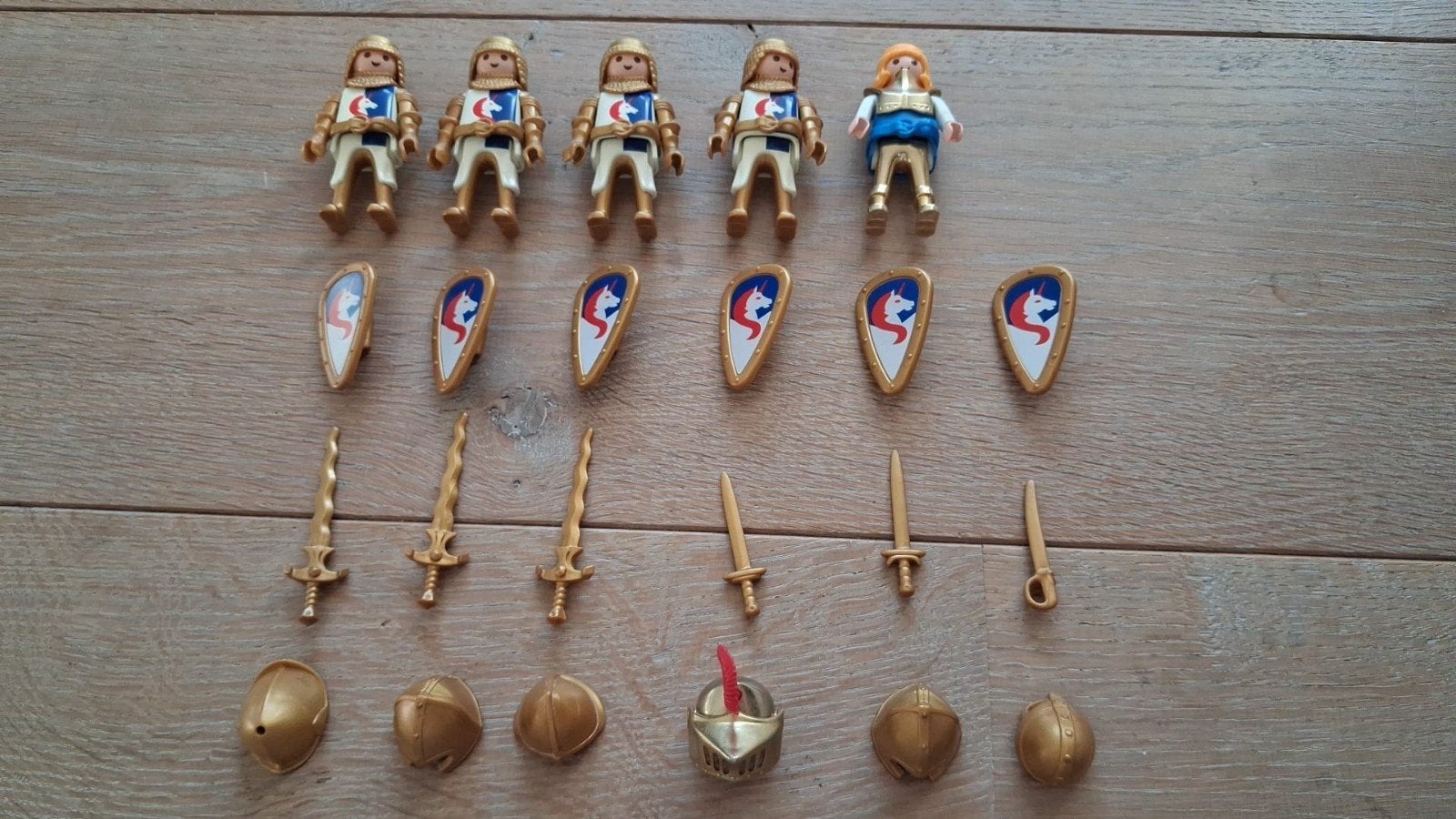 Playmobil Gouden Ridders Set - 5 Figuren met Accessoires, Gebruikt, Complete set, Ophalen of Verzenden, Knights