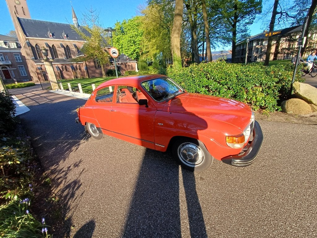 Saab 96 1.5 L 1977 Rood, Auto's, 65 pk, Stof, 1498 cc, 4 cilinders
