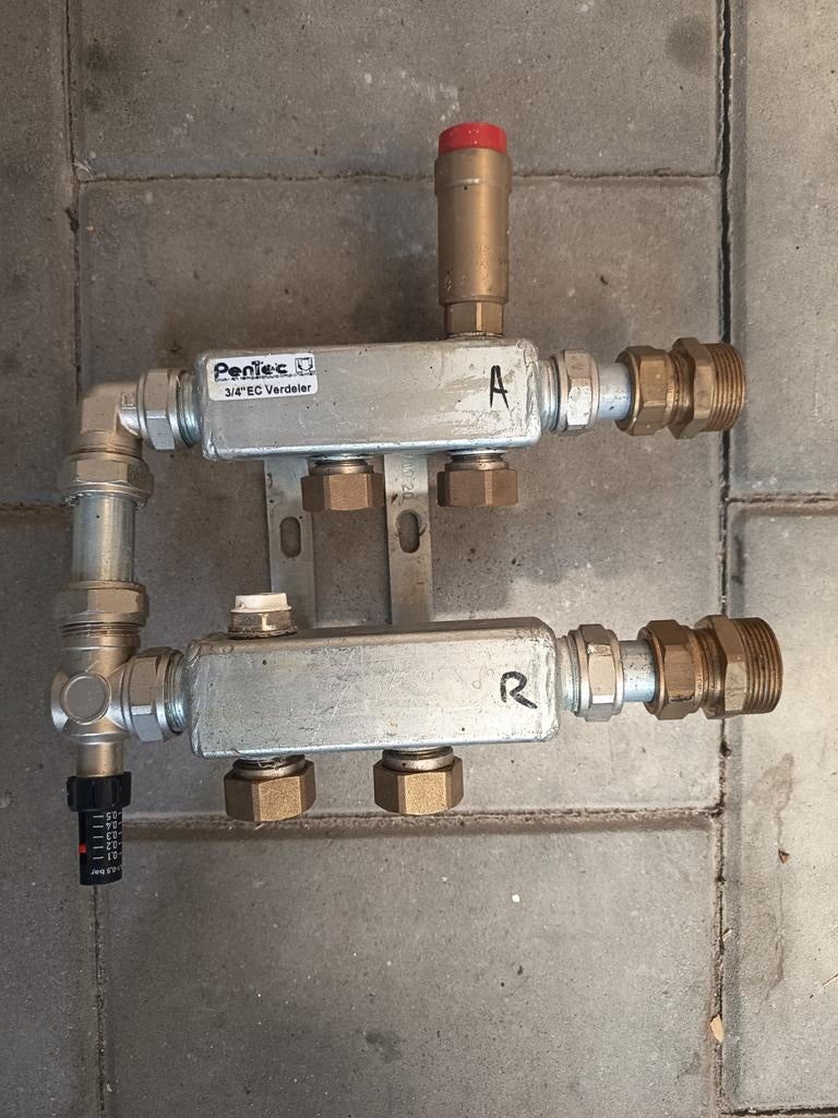 Pentec verdeler voor vloerverwarming (3/4" EC Verdeler), Doe-het-zelf en Verbouw, Verwarming en Radiatoren, Ophalen of Verzenden