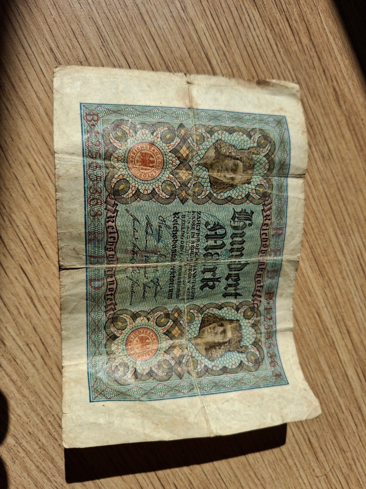 Oude Duitse bankbiljetten: 100 Mark en 1000 Mark, Ophalen of Verzenden