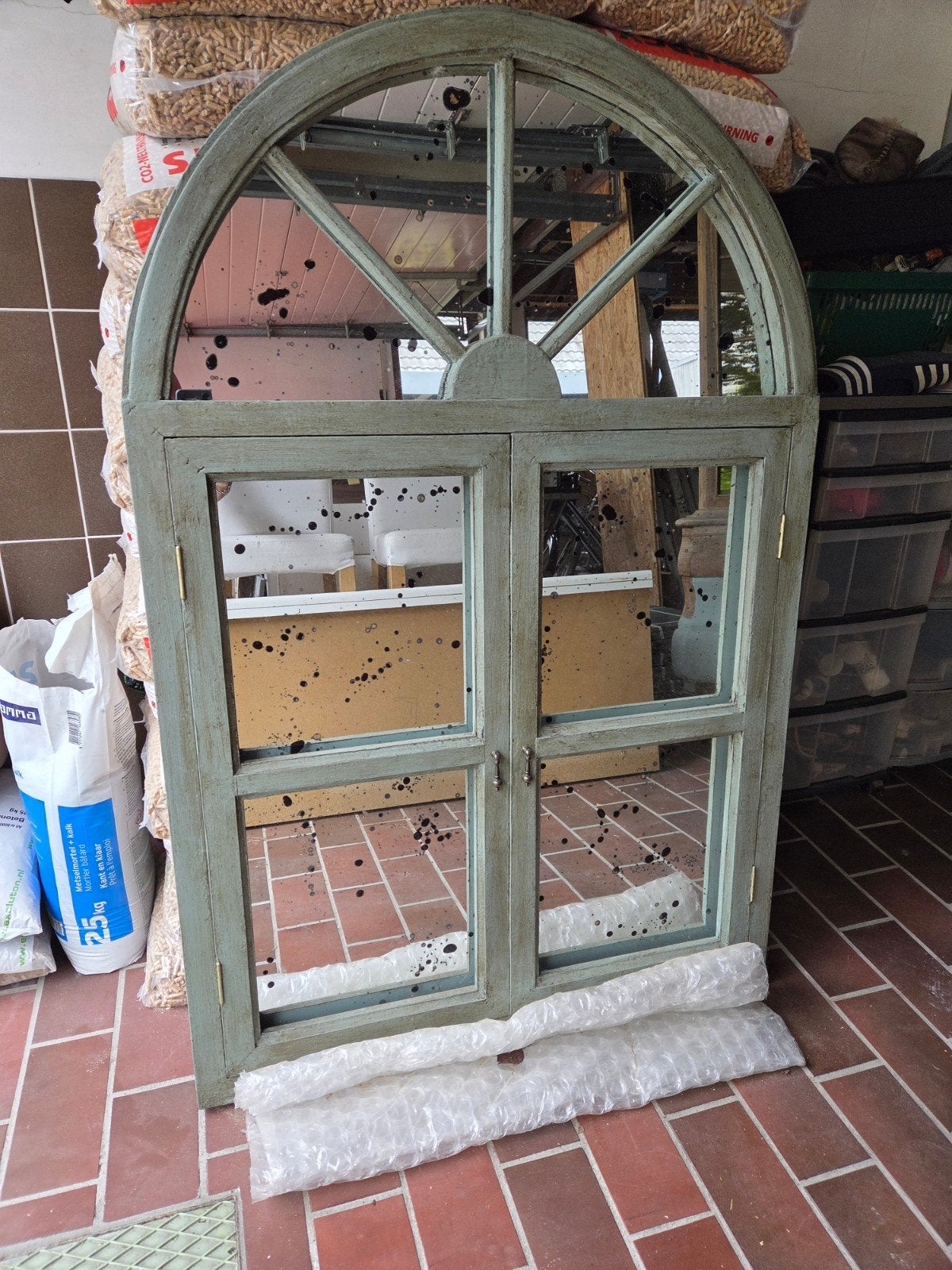 Decoratief raam met boog - Vintage look, Gevelraam of Ruit, Gebruikt, 80 tot 120 cm, 120 tot 160 cm