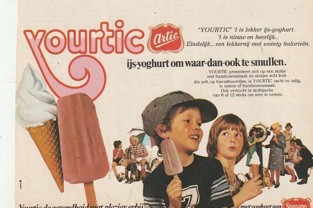 Retro reclame 1977 Stassano ijs jongetjes smullers, Verzenden, Overige typen