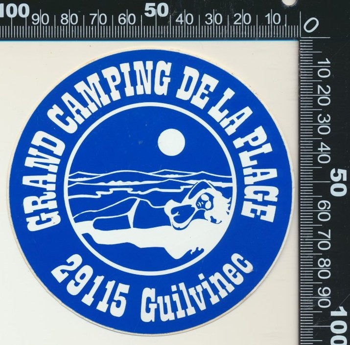 Sticker: Grand Camping de la Plage - Guilvinec, Ophalen of Verzenden, Zo goed als nieuw, Bedrijf of Vereniging