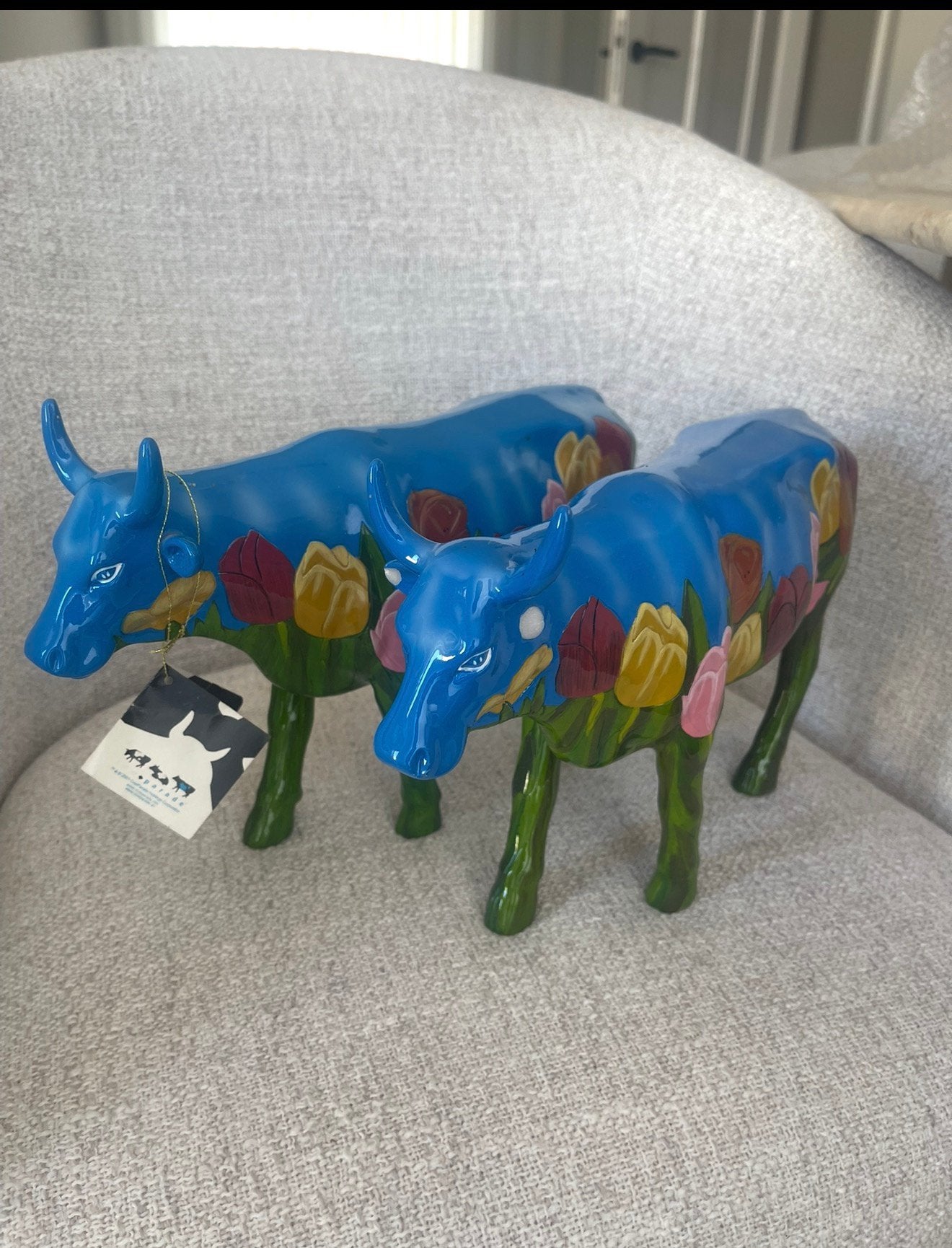 CowParade Netherlands koe met label – beschadigde hoorn, Ophalen of Verzenden, Zo goed als nieuw, Dier