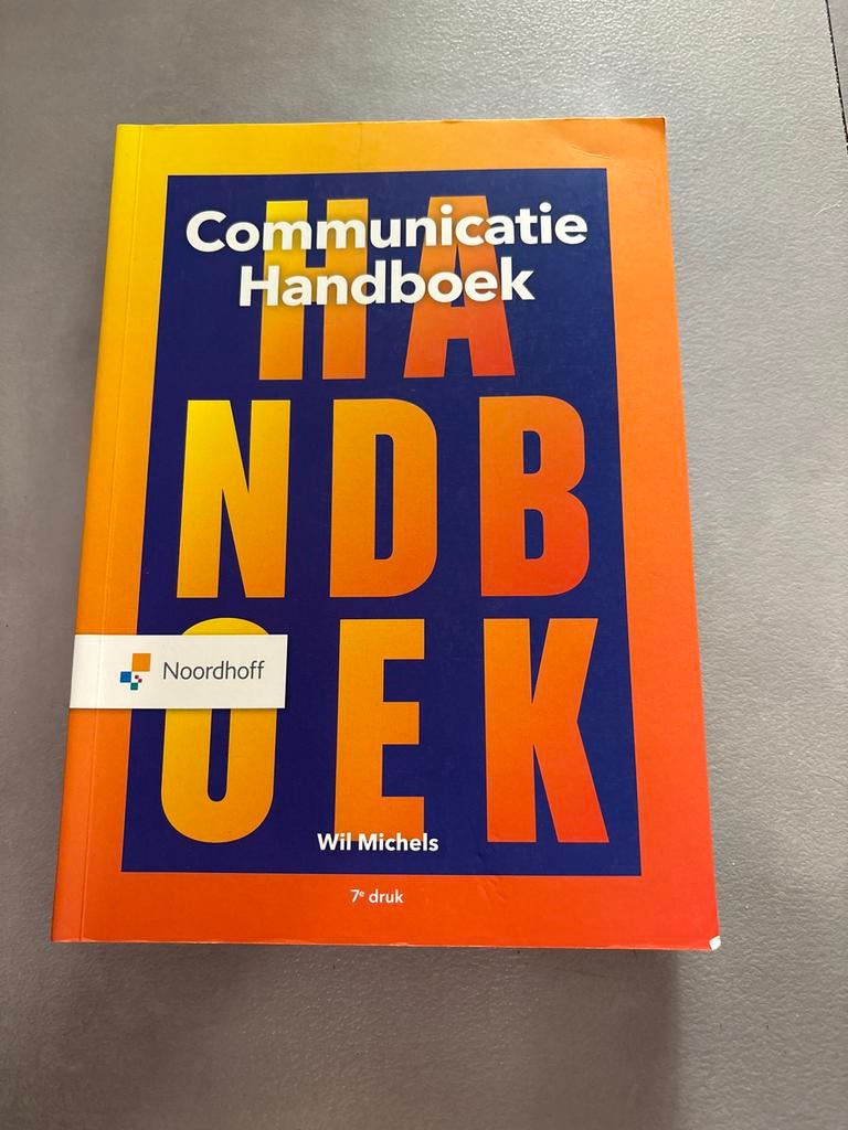 Communicatie Handboek - Wil Michels (7e druk), Boeken, Studieboeken en Cursussen, Ophalen of Verzenden, Gamma, Zo goed als nieuw