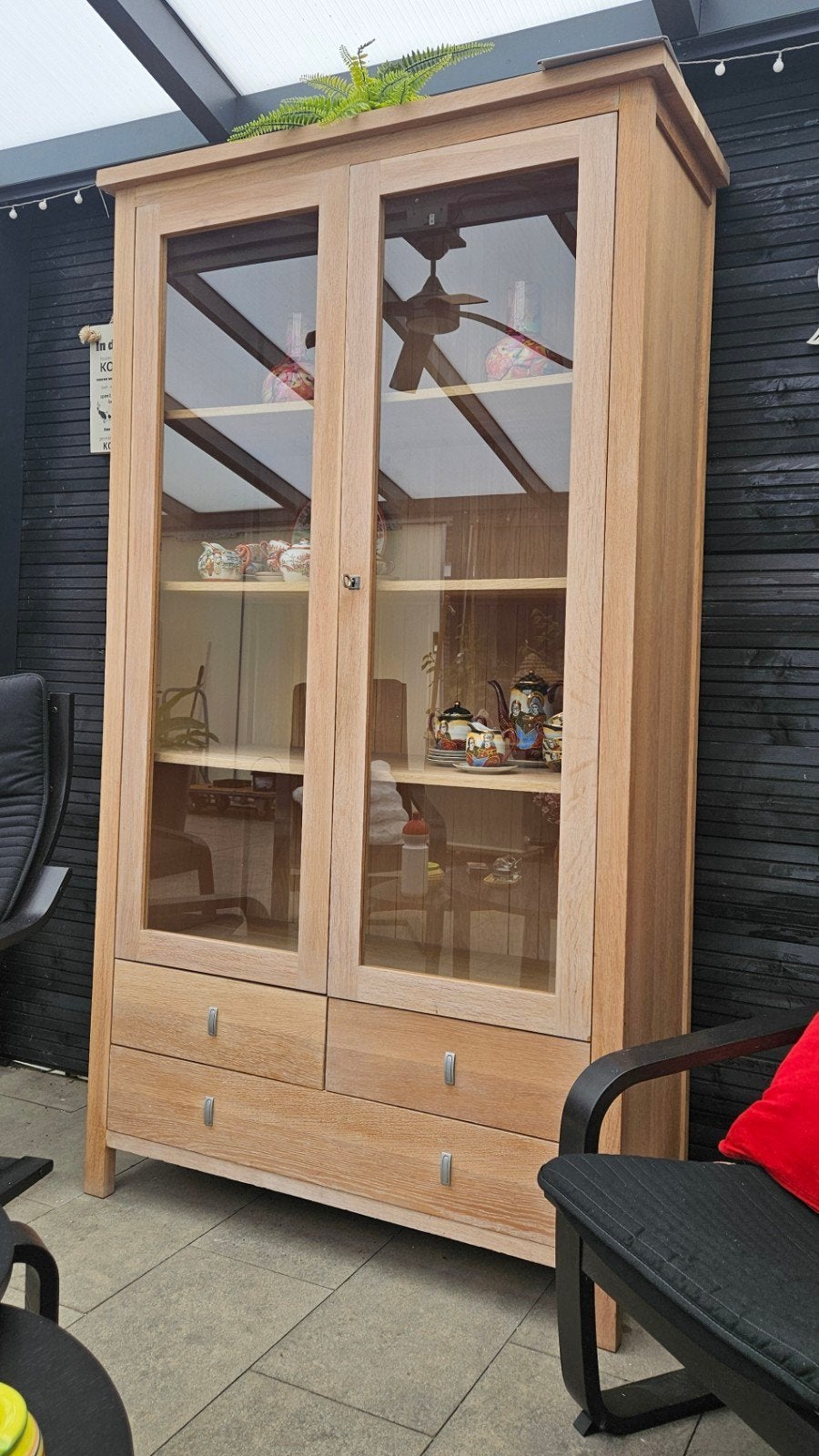 Massief eiken buffetkast, Huis en Inrichting, Ophalen, Gebruikt, 100 tot 150 cm, 150 tot 200 cm