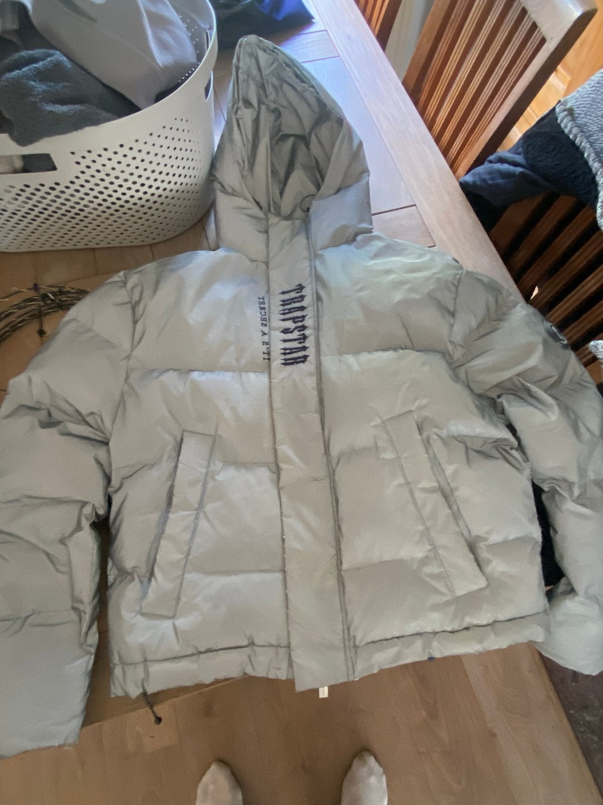Trapstar Irongate Reflecterende Puffer Jas - Beschadigd, Kleding | Heren, Ophalen, Gedragen, Maat 48/50 (M), Grijs