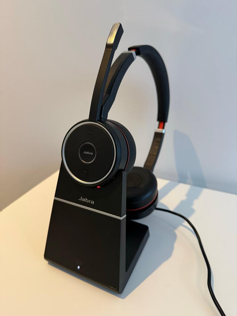 Jabra Evolve 75 Draadloze Headset met Oplaadstation, Audio, Tv en Foto, Koptelefoons, Overige merken, Zo goed als nieuw, Draadloos