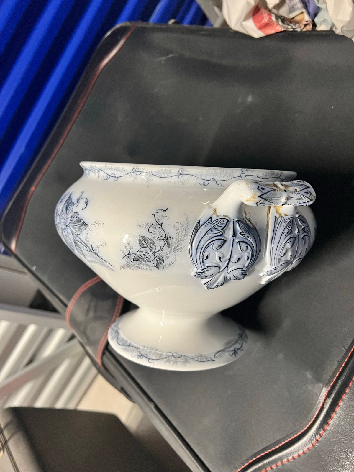Antieke Villeroy & Boch Schaal - Blauw/Wit Decor, Ophalen