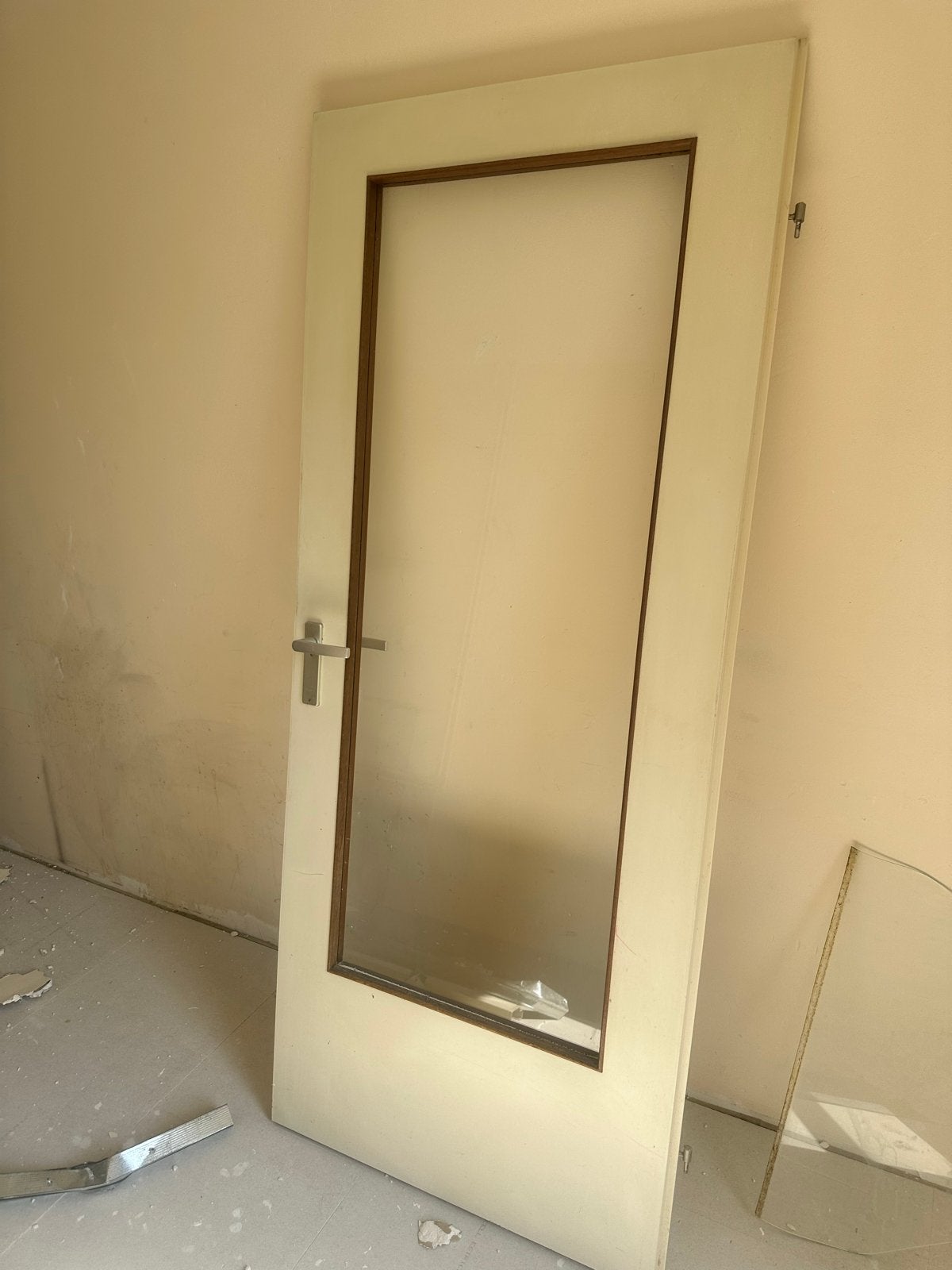 Binnendeur met glas 83x198 cm (zsm ophalen), Doe-het-zelf en Verbouw, Ophalen, Gebruikt, 80 tot 100 cm, Binnendeur