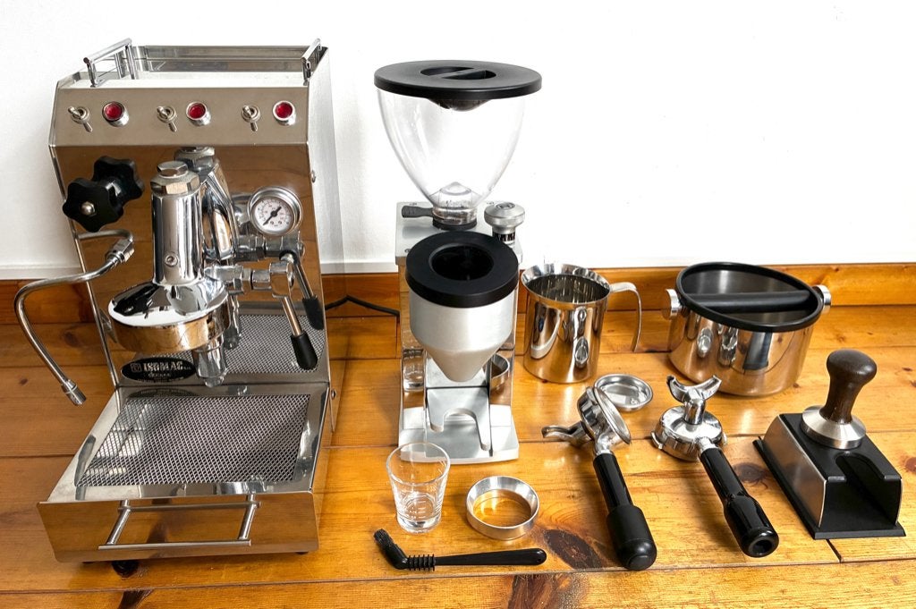 Complete baristaset – Isomac Zaffiro E61 + Rocket Faustino, Ophalen, Gebruikt, Espresso apparaat, Koffiebonen
