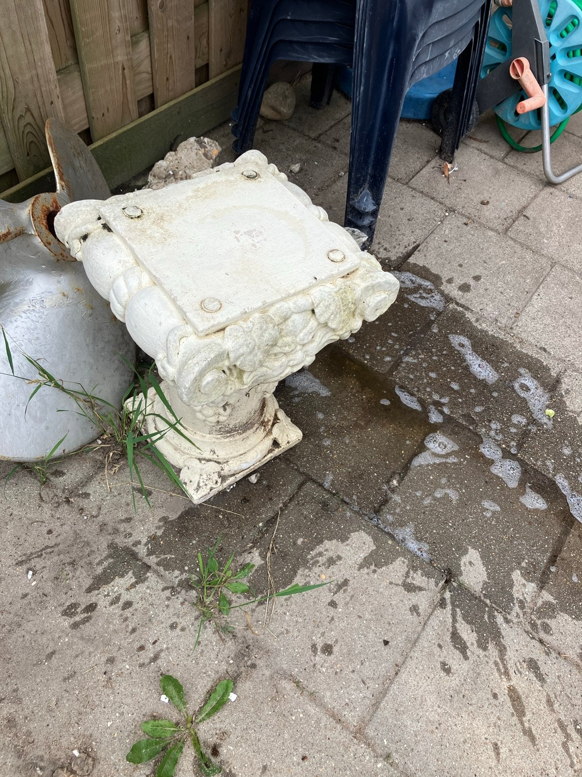 Decoratieve Witte Beton Zuil - Tuin/Terras, Ophalen, Gebruikt